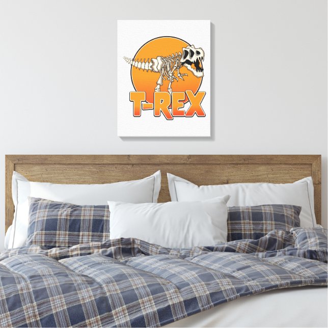T-REX-Cartoon-Logo Leinwanddruck (Insitu (Schlafzimmer))