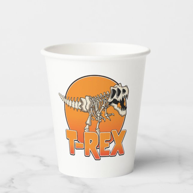 T-REX-Cartoon-Logo Pappbecher (Vorderseite)