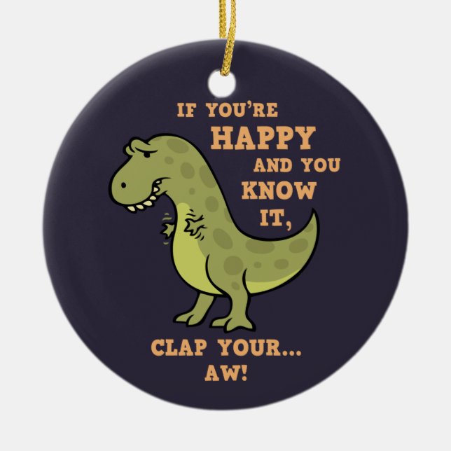 T-Rex Clap II Keramik Ornament (Vorne)