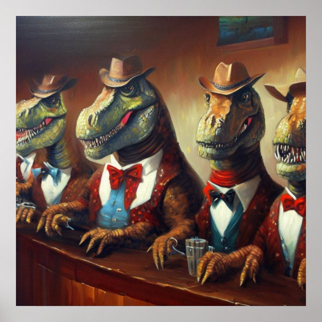 T Rex Cowboys Poster (Vorne)