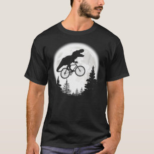 T-Rex Cycling Moon Bike Dinosaur Riding Bicycle Fu T-Shirt