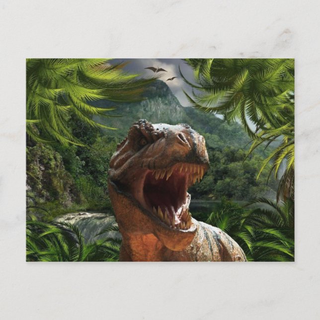 T-Rex Dans La Jungle Carte Postale Dinosaur (Devant)