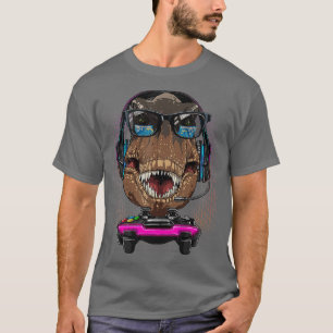 T Rex Dino Computer Video Game Lover Streaming Gam T-Shirt