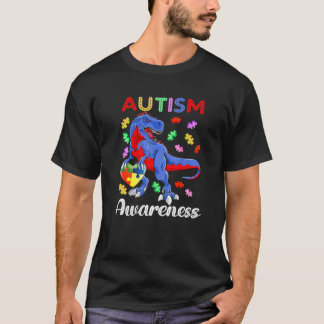 T Rex Dinosaur Autismus Bewusstsein Puzzle Stückch T-Shirt