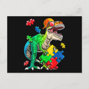 T Rex Dinosaur Autismus Sensibilisierung Puzzle Pi Postkarte