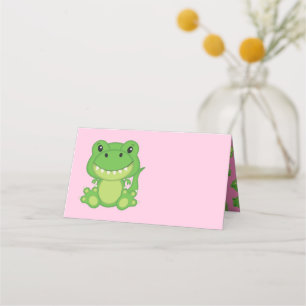 T-Rex Dinosaur Babydusche Pink Platzkarte