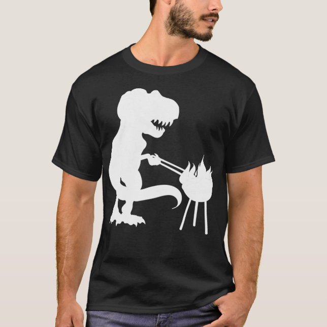 T Rex Dinosaur BBQ T-Shirt (Vorderseite)