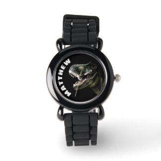 T-Rex Dinosaur Benutzerdefinierter Name Armbanduhr