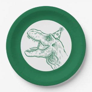 T-Rex Dinosaur Birthday Pappteller
