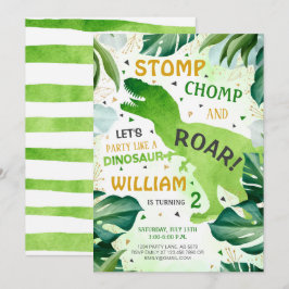 T Rex Dinosaur Boy Birthday Einladung