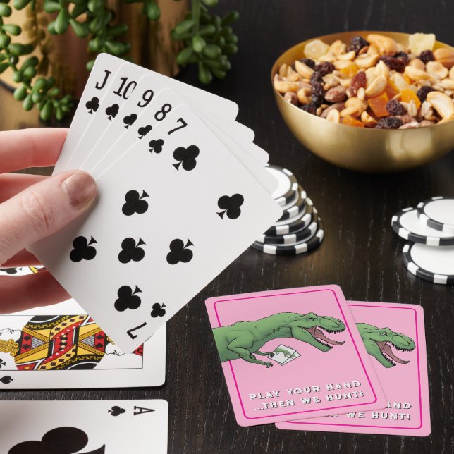 T-Rex Dinosaur Card Game Poker Kartenspielen Spielkarten (In Situ)