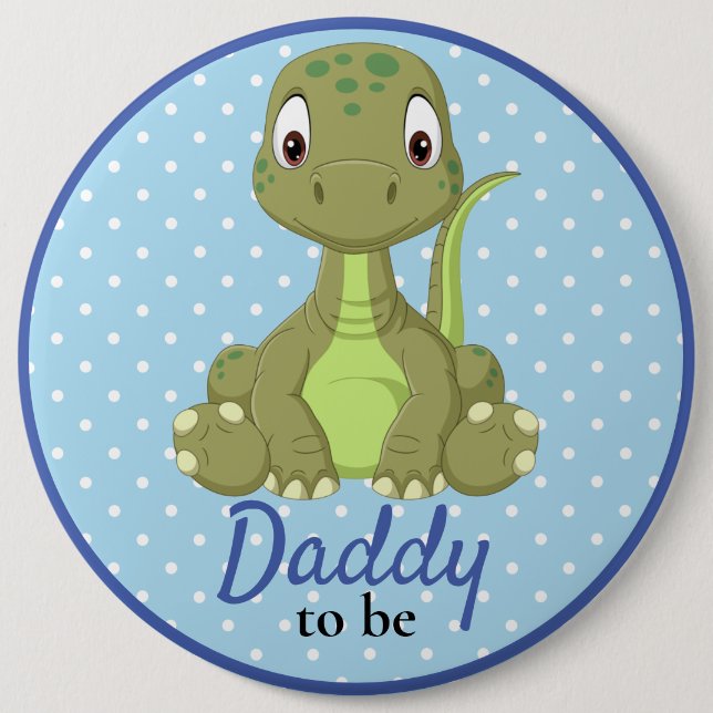 T Rex Dinosaur Daddy Baby Showknopf Button (Vorderseite)
