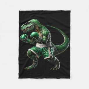 T-Rex-Dinosaur, der Boxen Boxer Kampfsport macht  Fleecedecke