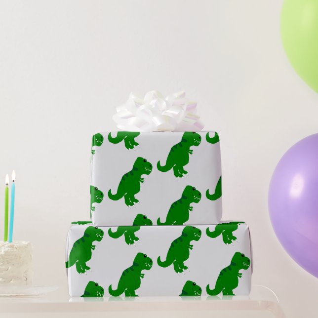 T-Rex-Dinosaur-Design in jeder Hintergrundfarbe Geschenkpapier (Partygeschenke)