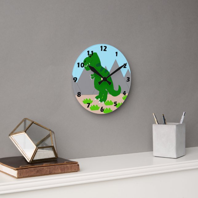 T-Rex Dinosaur Design Runde Wanduhr (Büro)