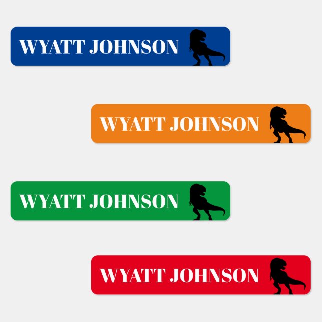 T-REX Dinosaur Étiquette du nom des enfants (Groupe)