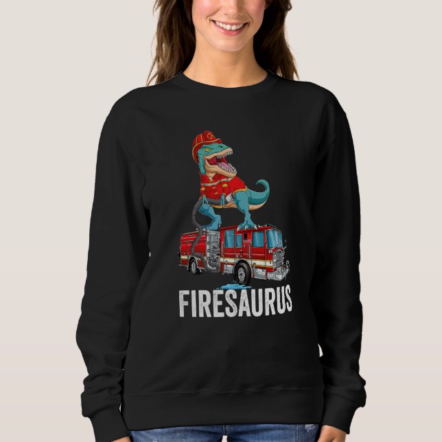 T Rex Dinosaur Firefighter Fireman Firefighting Fi Sweatshirt (Vorderseite)
