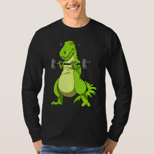 T Rex Dinosaur Fitness Gym Bodybuilder Weightlifti T-Shirt
