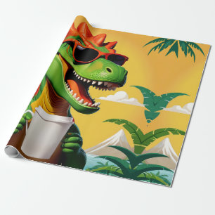 T-Rex Dinosaur Funny Geschenkpapier
