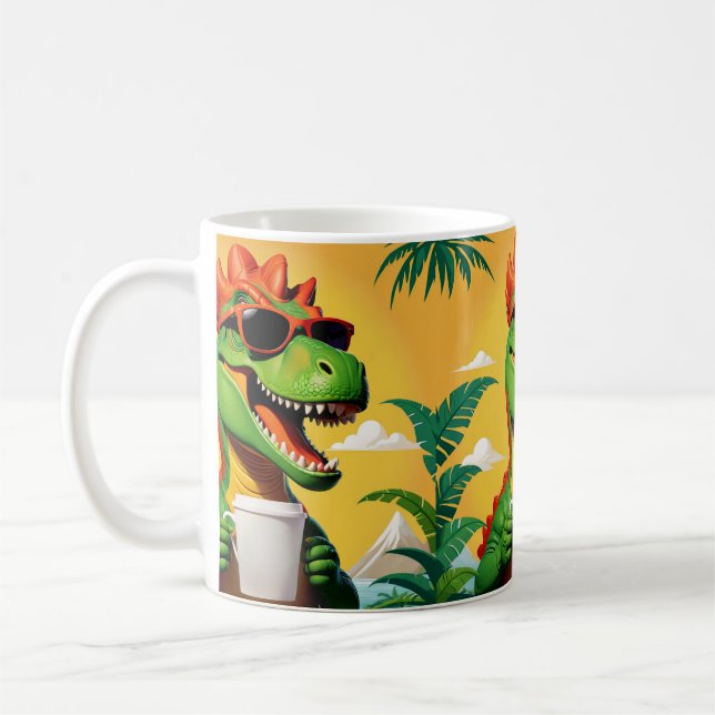 T-Rex Dinosaur Funny Kaffeetasse (Links)