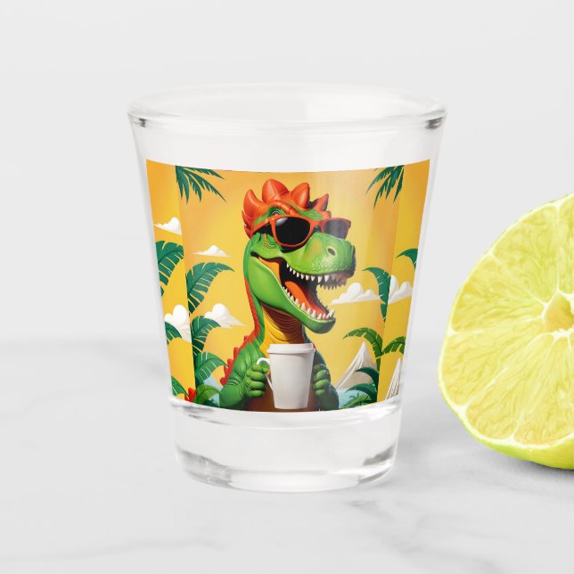 T-Rex Dinosaur Funny Schnapsglas (Vorderseite)