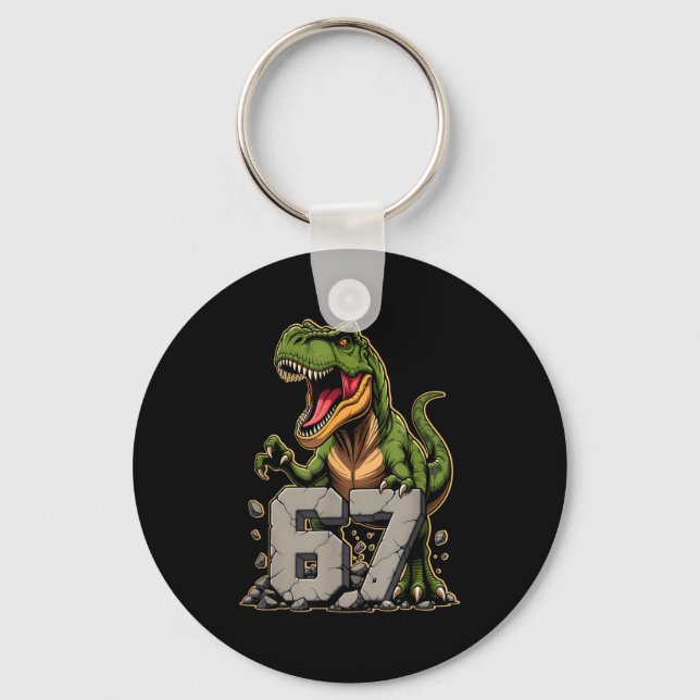 T-rex Dinosaur Funny Six Seven Meme Cool Tyrannosa Schlüsselanhänger (Vorderseite)