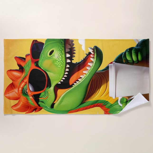 T-Rex Dinosaur Funny Strandtuch (Vorderseite)