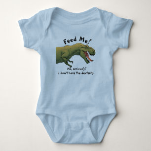 T-Rex Dinosaur Füttere Mich Baby Outfit Einteiler 