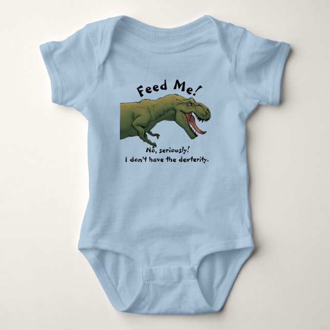 T-Rex Dinosaur Fütterte mir Baby Outfit 1 Stück Strampler (Vorderseite)