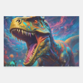 T-Rex Dinosaur Geschenkpapier Set