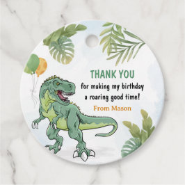 T-Rex Dinosaur Greenery Birthday Vielen Dank Geschenkanhänger
