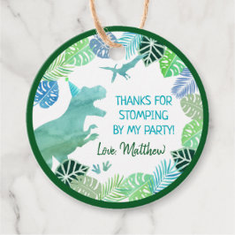 T-Rex Dinosaur Greenery Birthday Vielen Dank Geschenkanhänger