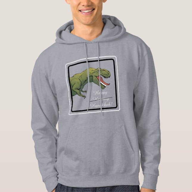 T-Rex Dinosaur Hanoukka sweat - shirt à capuche Un (Devant)