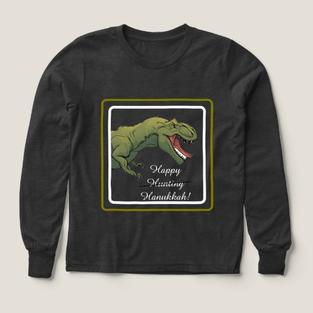 T-Rex Dinosaur Hanoukka Unisex Sweatshirt (Motif recto)