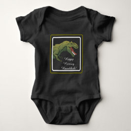 T-Rex Dinosaur Hanukkah Unisex Baby Outfit Strampler