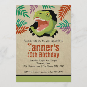 T Rex Dinosaur Invitations d'anniversaire