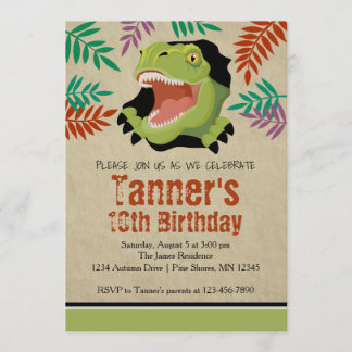 T Rex Dinosaur Invitations d'anniversaire