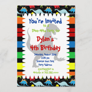 T Rex Dinosaur Invitations de fête d'anniversaire