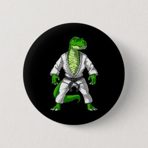 T-rex Dinosaur Jiu-jitsu Judo Karate Taekwondo Mar Button