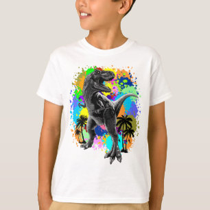 T-Rex Dinosaur Jurassic Reptile auf Paint Stains T-Shirt