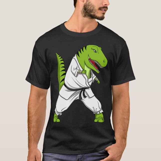T-Rex Dinosaur Karate T-Shirt (Vorderseite)
