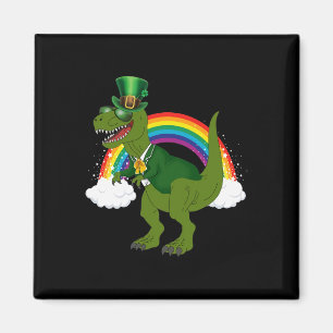 T-Rex Dinosaur Kobold Regenbogen St. Patrick's Day Magnet