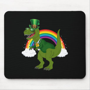 T-Rex Dinosaur Kobold Regenbogen St. Patrick's Day Mousepad