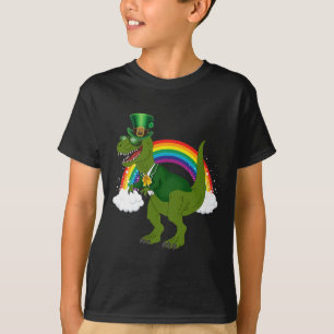 T-Rex Dinosaur Kobold Regenbogen St. Patrick's Day T-Shirt