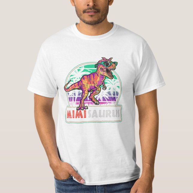 T Rex Dinosaur Mimi Saurus T-Shirt (Vorderseite)