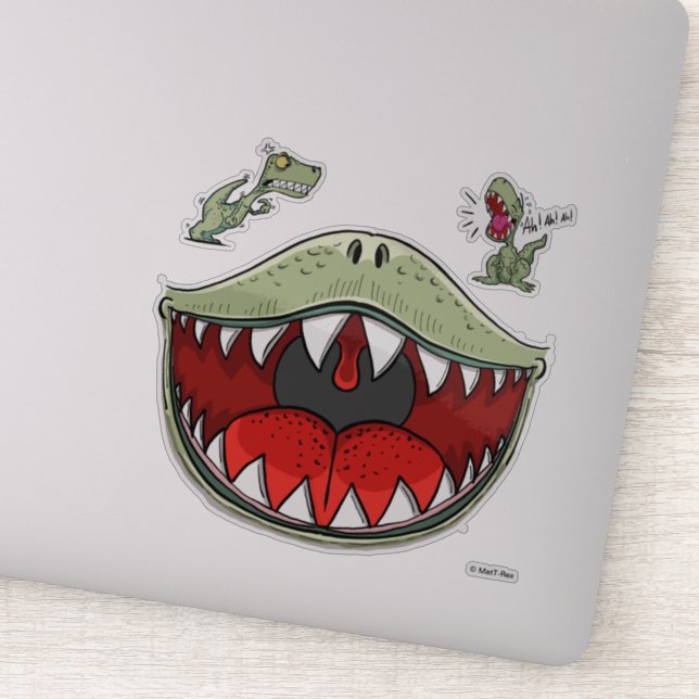 T-rex Dinosaur Mouth Kids Cartoon Aufkleber (Detail)