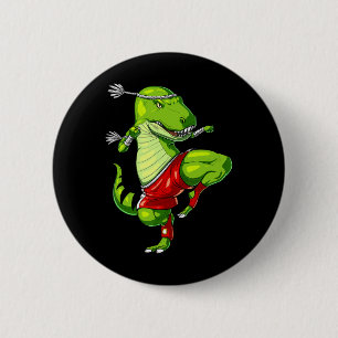 T-Rex Dinosaur Muay Thai Boxen Karate Kampfsport Button