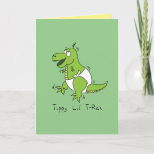 T-Rex Dinosaur Niedlich Baby Cartoon Karte