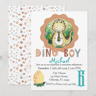 T Rex Dinosaur Niedlicher Junge Custom Kindergebur Einladung
