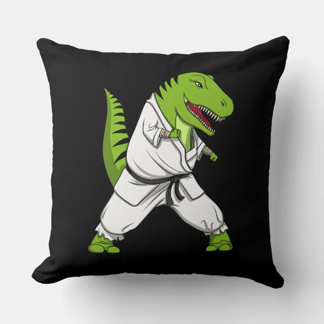 T-Rex Dinosaur Ninja Martial Arts Karate Kissen (Vorderseite)